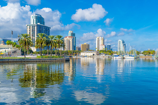 Bayfront view of St. Petersburg Skyline.